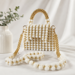 Handcrafted Pearl Gold Mini Luxury Bag